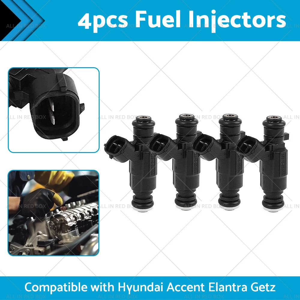 Set of 4 Fuel Injectors for Hyundai Accent LC MC Elantra XD Getz (2000–2011)