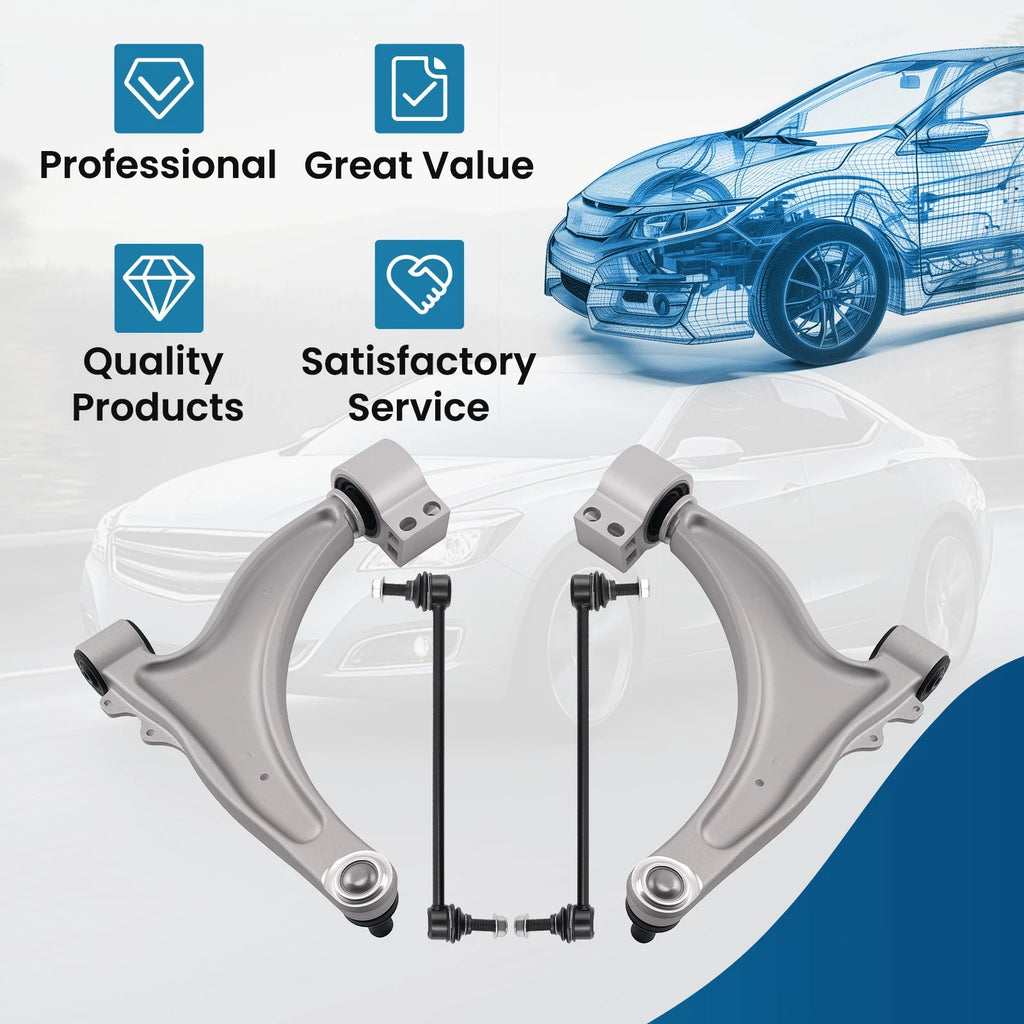 Set of 4 Front Lower Control Arms Sway Bar Links for Buick LaCrosse (2010–2012)