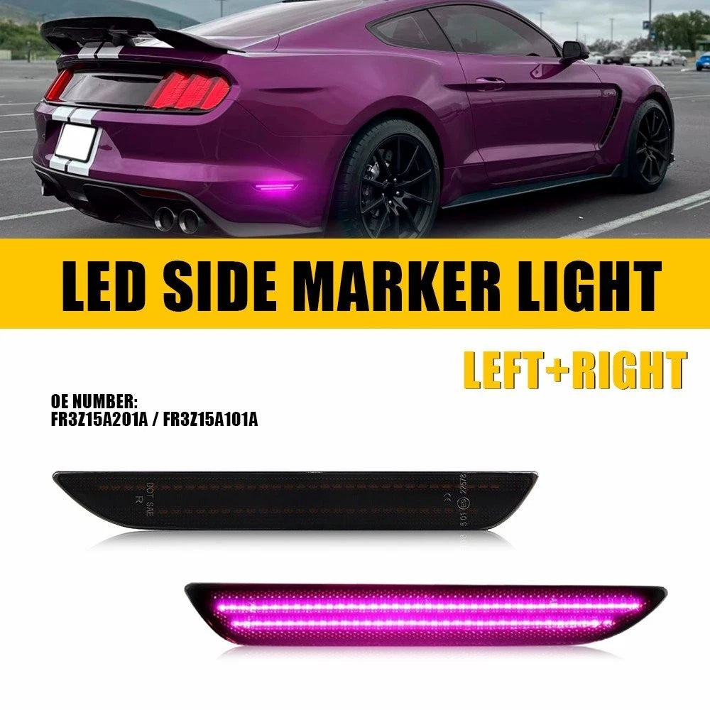 Purple LED Side Marker Lights for Ford Mustang (2015–2023) EXV