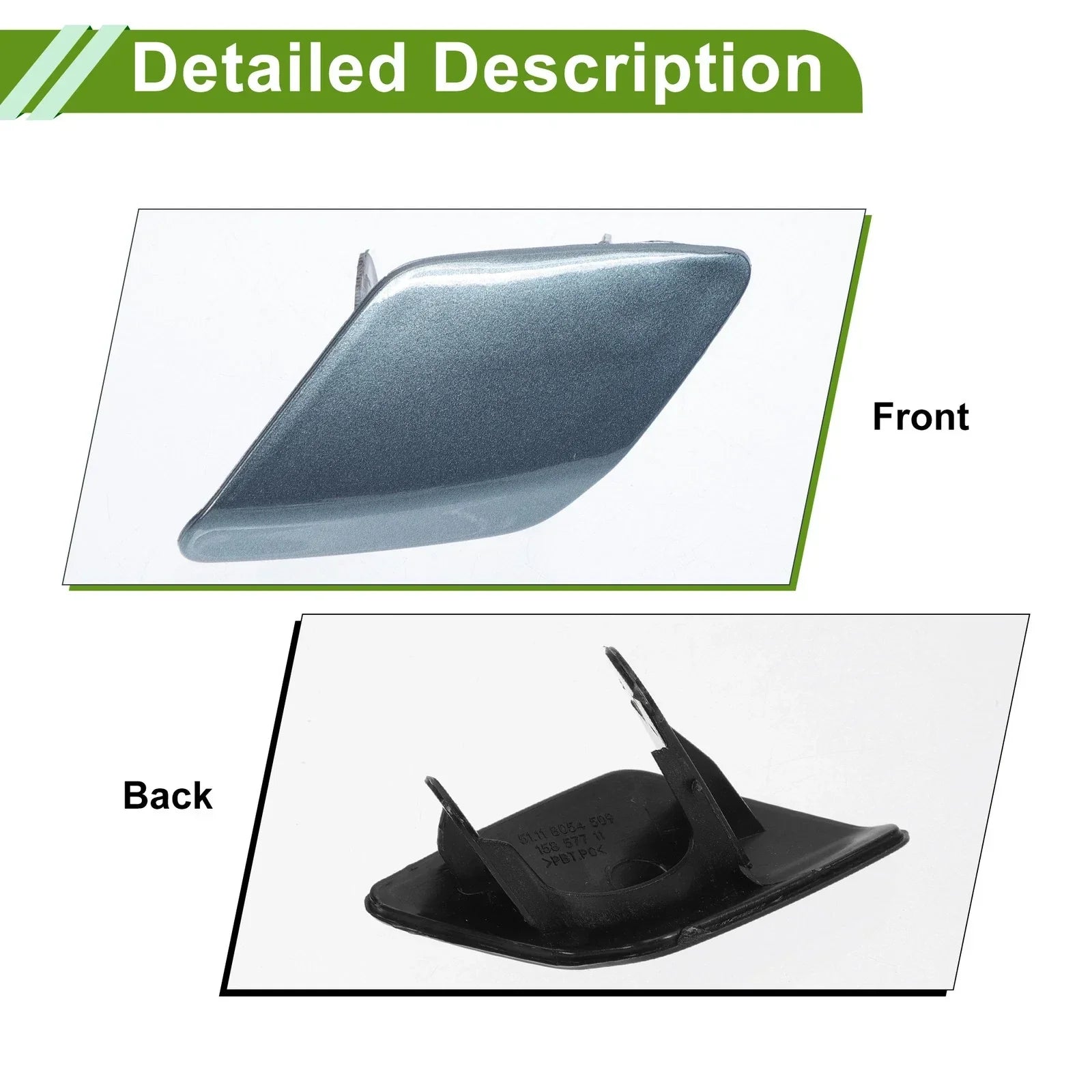 Front Left Washer Nozzle Cover Cap for BMW 428i (2014 - 2016) Gray