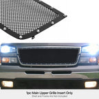 Black Mesh Rivet Grille Insert for Chevy Silverado 1500 2500 HD (2005-2006)