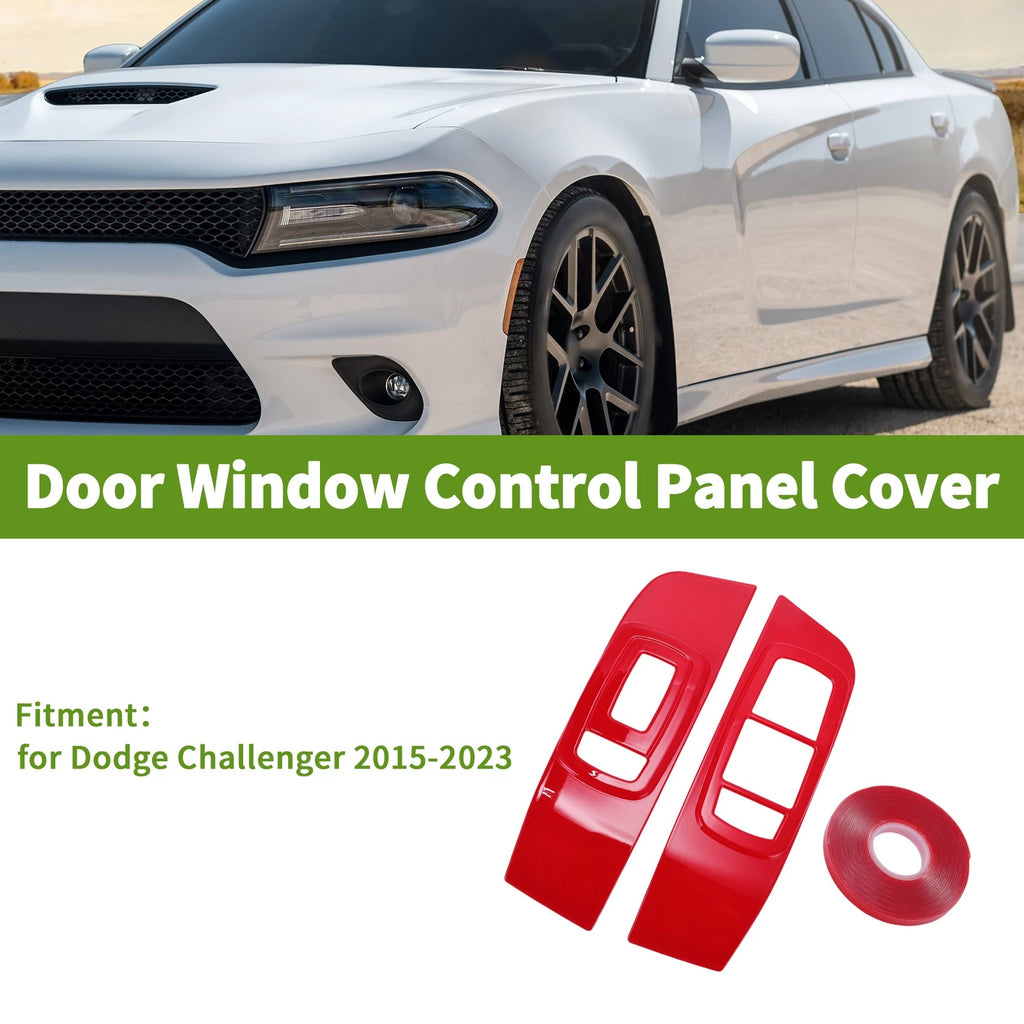 2Pcs Window Switch Bezel Cover for Dodge Challenger (2015–2023)