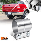 2.5" ID Stainless Steel Catback Exhaust Pipe Lap Joint Band Clamp Sleeve Coupler for