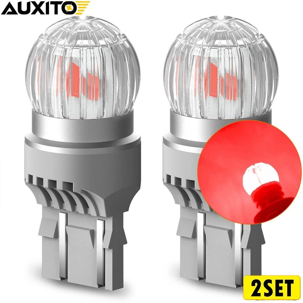 Set of 4 AUXITO T20 7443 7440 Red LED Brake Stop Tail Light Bulbs