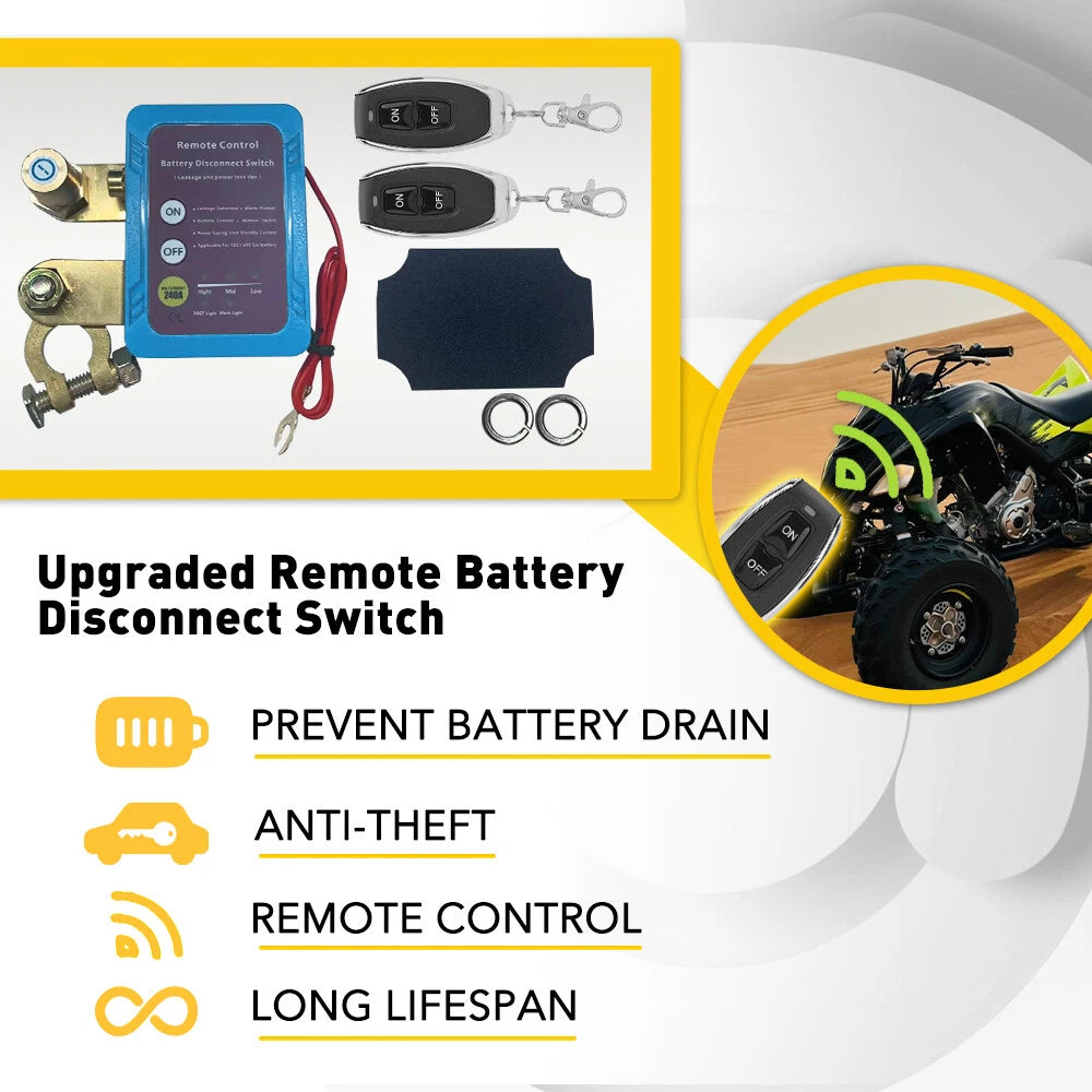 Remote Battery Disconnect Switch 12V 240A for Universal Applications (2010–2023)