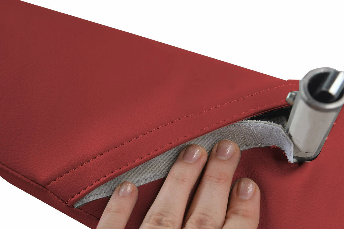 Leather Front Seat Armrest Protector Cover for Volvo VNL (2004–2018) Red