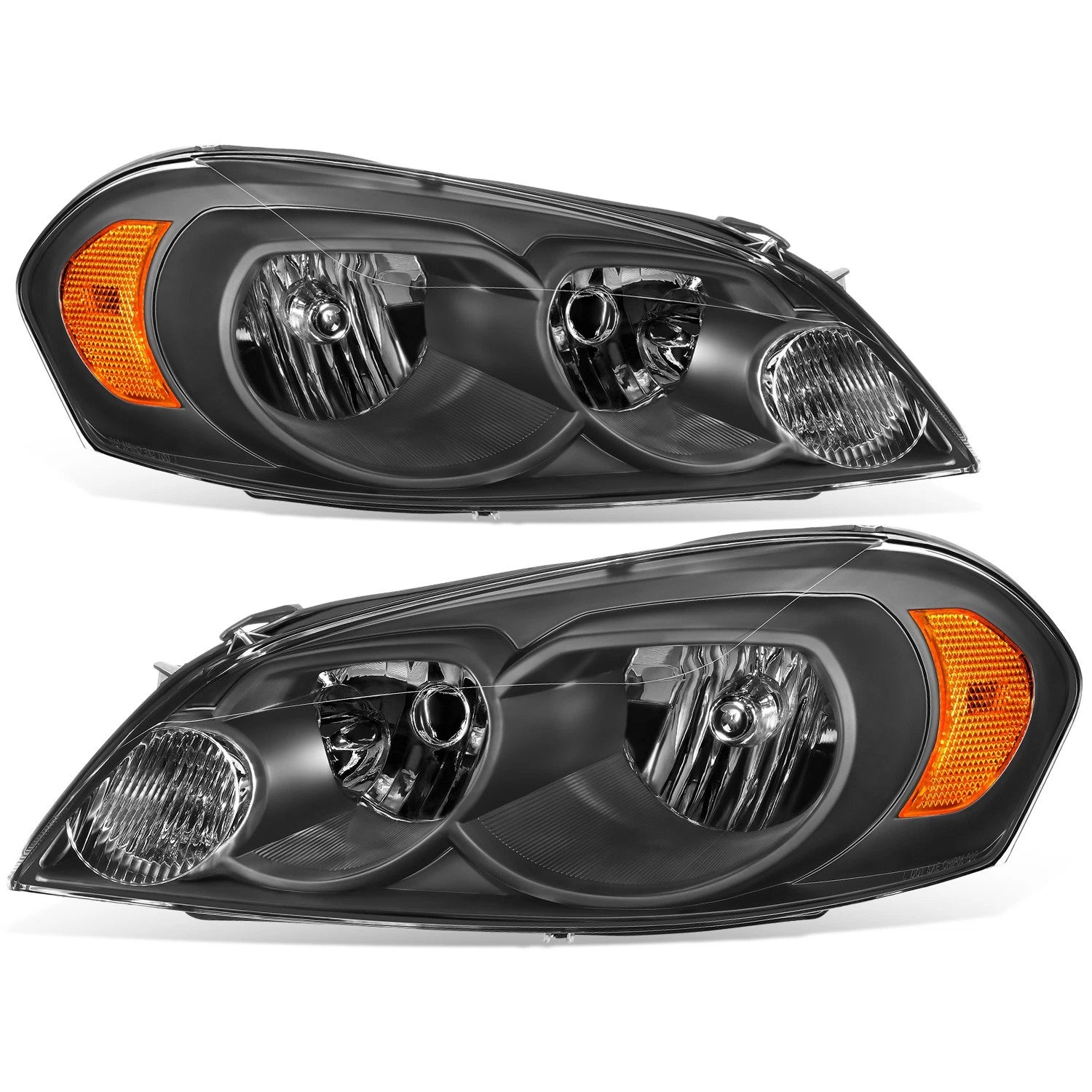 Halogen Headlights for Chevrolet Impala Monte Carlo (2006–2016) - Black/Amber