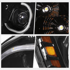 3D LED Bar C-Shape Halo DRL Projector Headlights for Freightliner Cascadia (2008–2017)