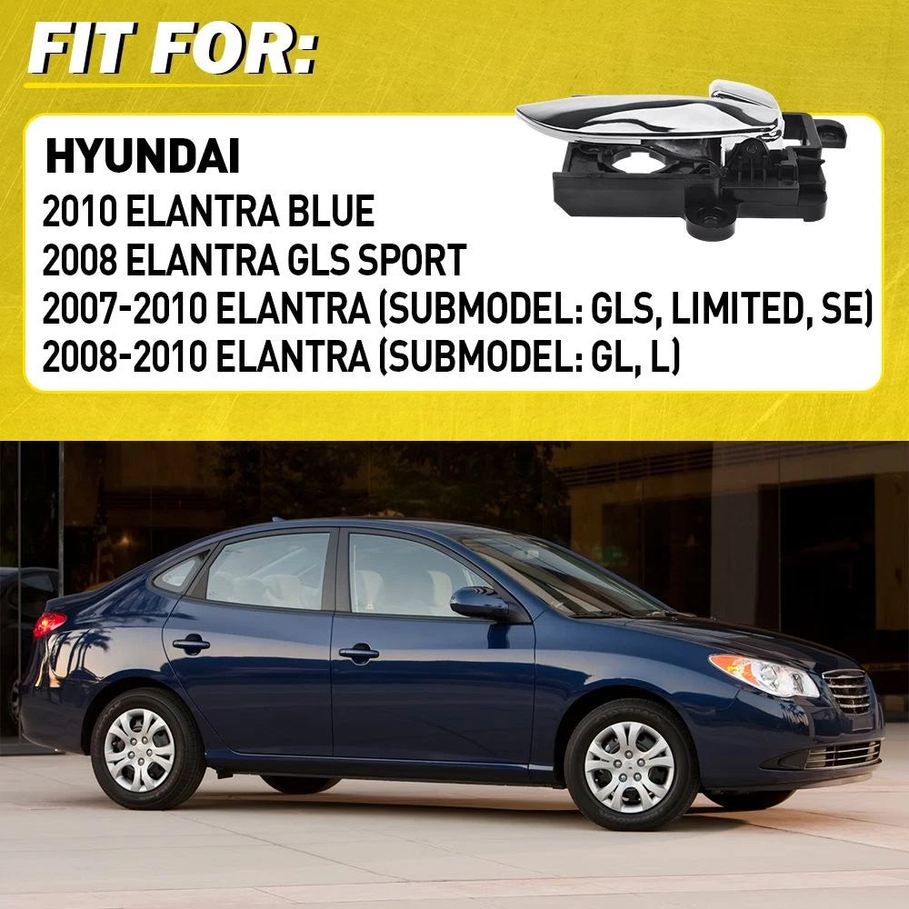 Interior Door Handle for Hyundai Elantra (2007–2010) RH Chrome Plastic