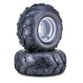 Set of 2 WANDA ATV Tire Assembly 24X11-10 on 4x4" PC Silver Wheels 10367