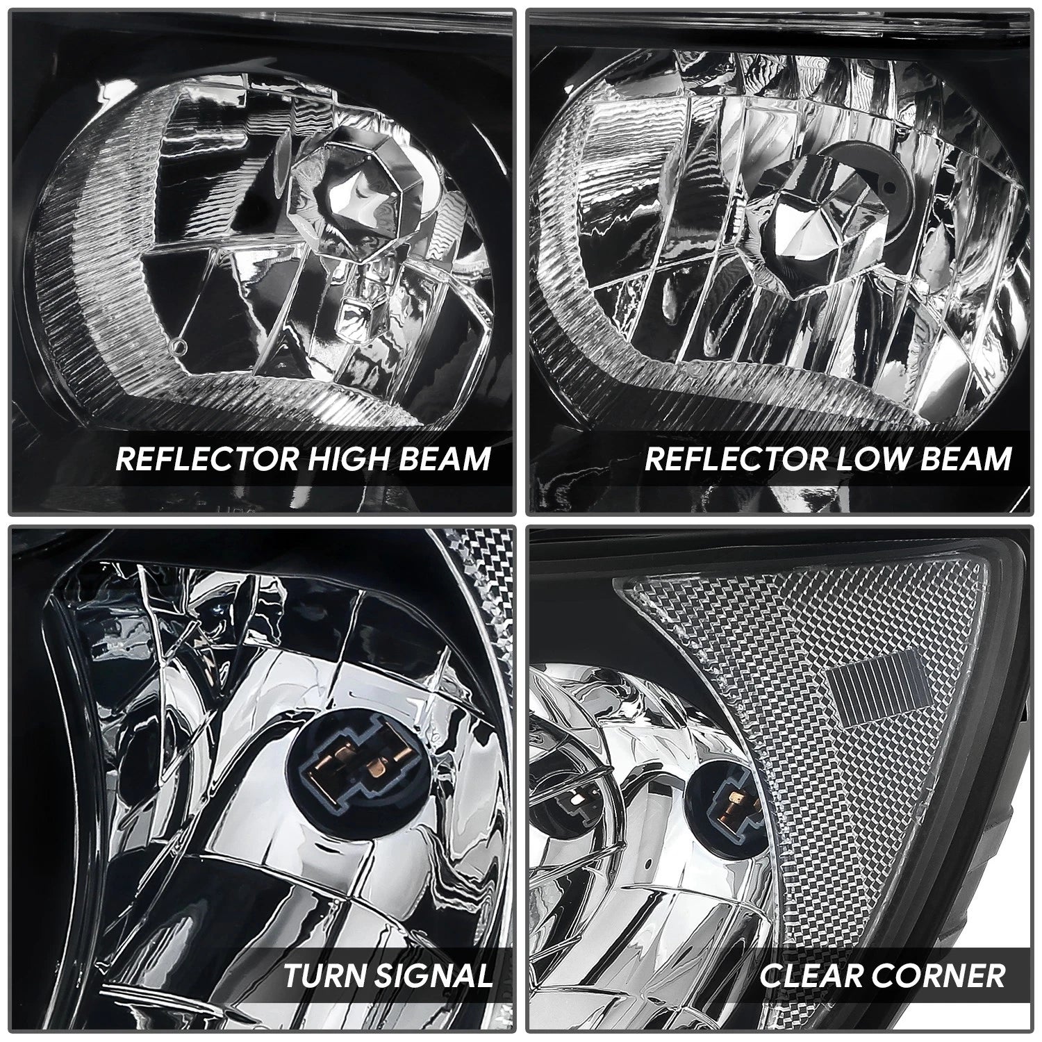 Factory Style Black Housing Clear Corner Headlights for Subaru Forester (2006–2008)