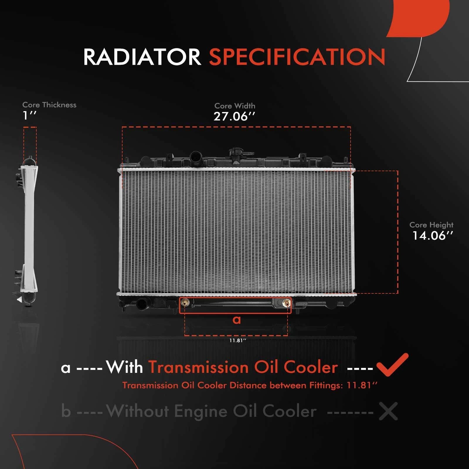 Radiator with Oil Cooler for Nissan Sentra (2002–2006)
