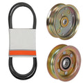 Mower Deck Belt & Idler Pulley Set for John Deere LA115 LA120 LA125 LA135 S240