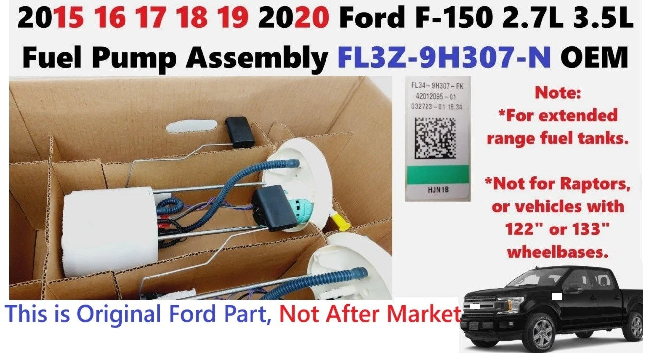 Fuel Pump Assembly FL3Z-9H307-N for Ford F150 (2015–2020) 2.7L 3.5L
