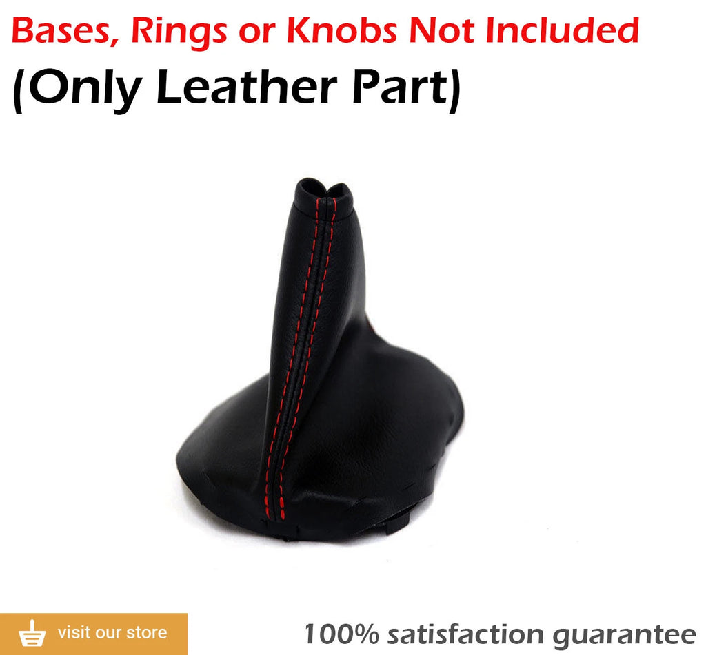Manual Shift Boot Cover for Kia Rio (2007–2010) Black Red Stitch