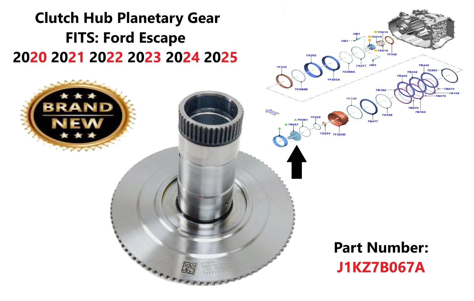 Clutch Hub Planetary Gear for Ford Escape (2020–2025) J1KZ7B067A