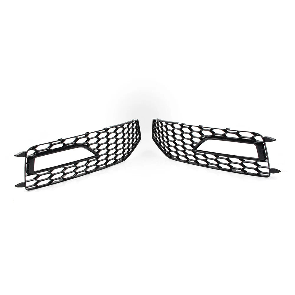 2X Honeycomb Front Bumper Fog Light Grille Cover for Audi A4 B8.5 S4 RS4