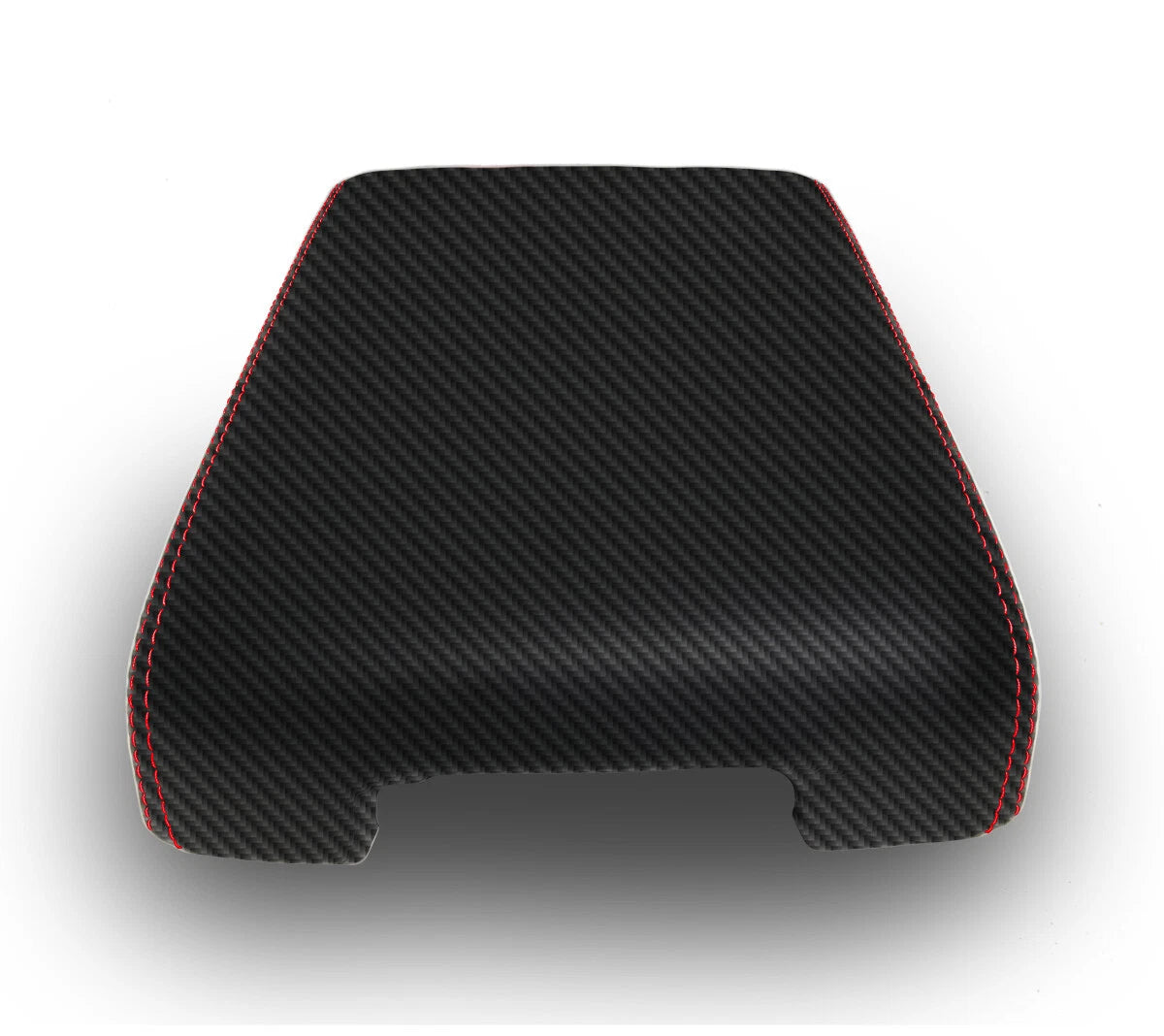 Console Lid Armrest Cover for Infiniti QX60 (2014–2020) Carbon Fiber Red Stitch