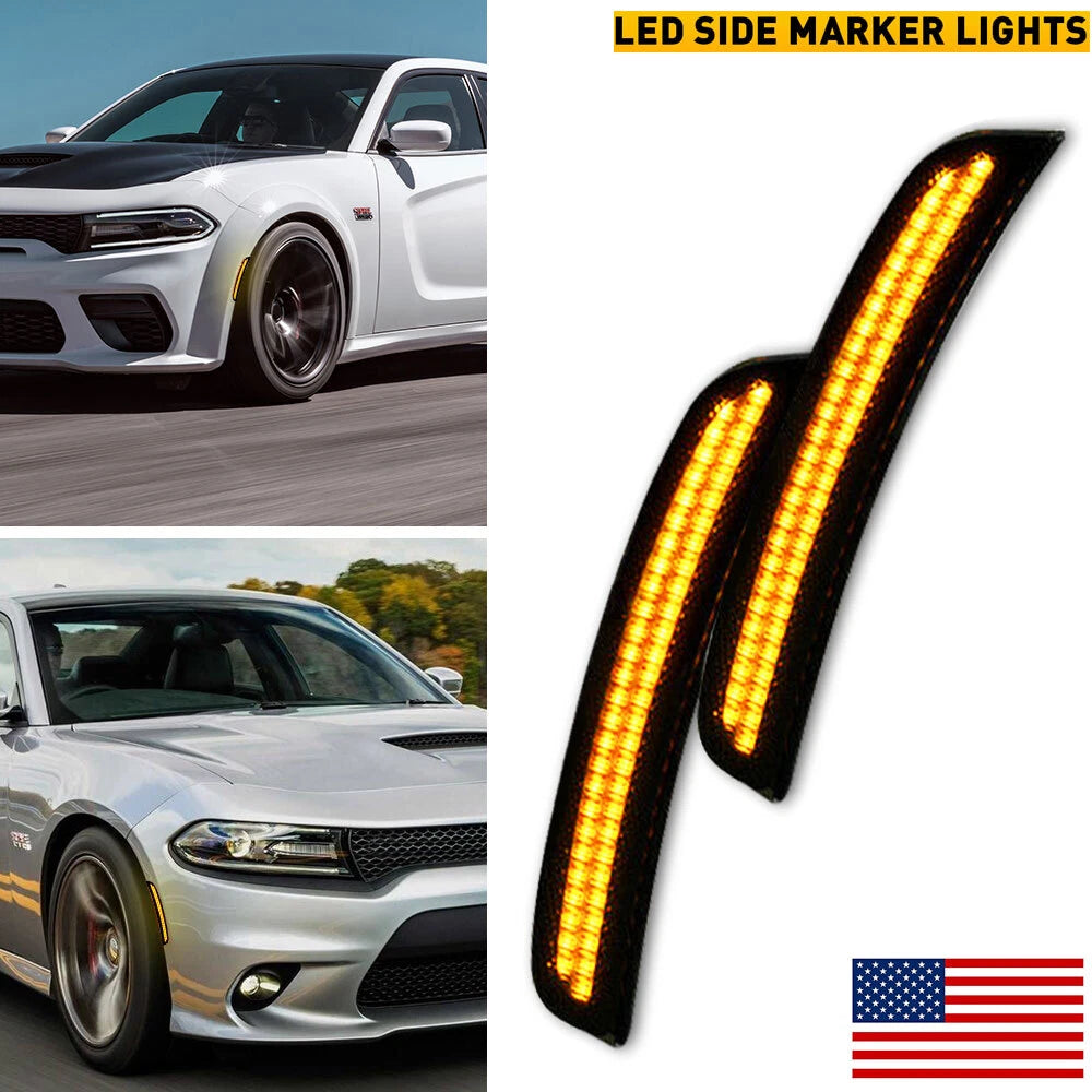 Pair of Front Side Marker Lights for Dodge Charger (2015–2022)
