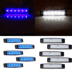10pcs Sealed Side Marker Rear Tail Light for Trailer Truck (12V) - Blue/White