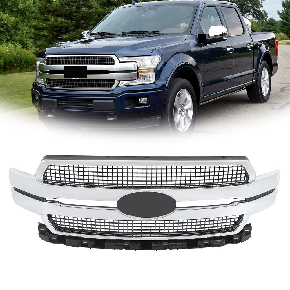 Chrome Front Bumper Upper Grille for Ford F-150 (2018–2020)