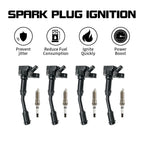4X Ignition Coil & Spark Plug for Ford Fusion SE SEL (2014–2020) 1.5L