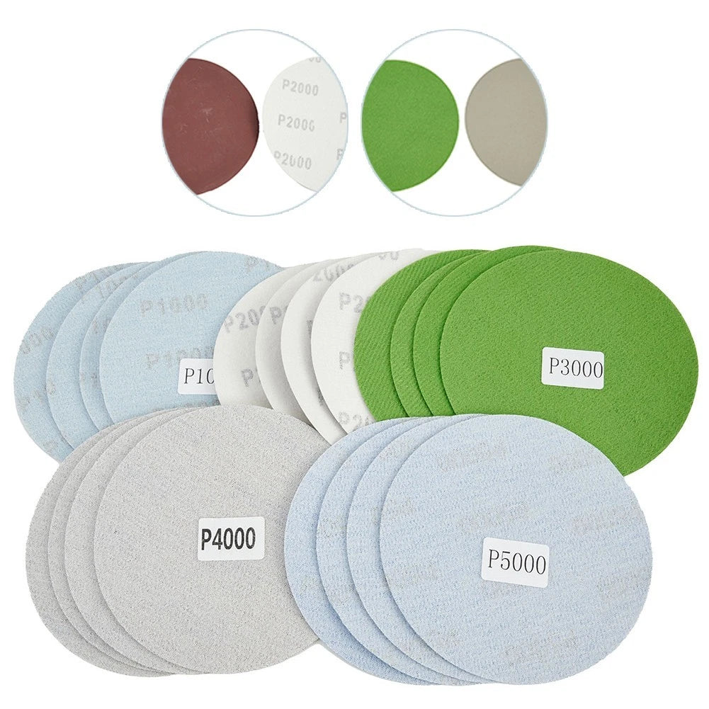 Set of 20 Sanding Papers 1000-5000 Grit 125mm Round for Wood Metal