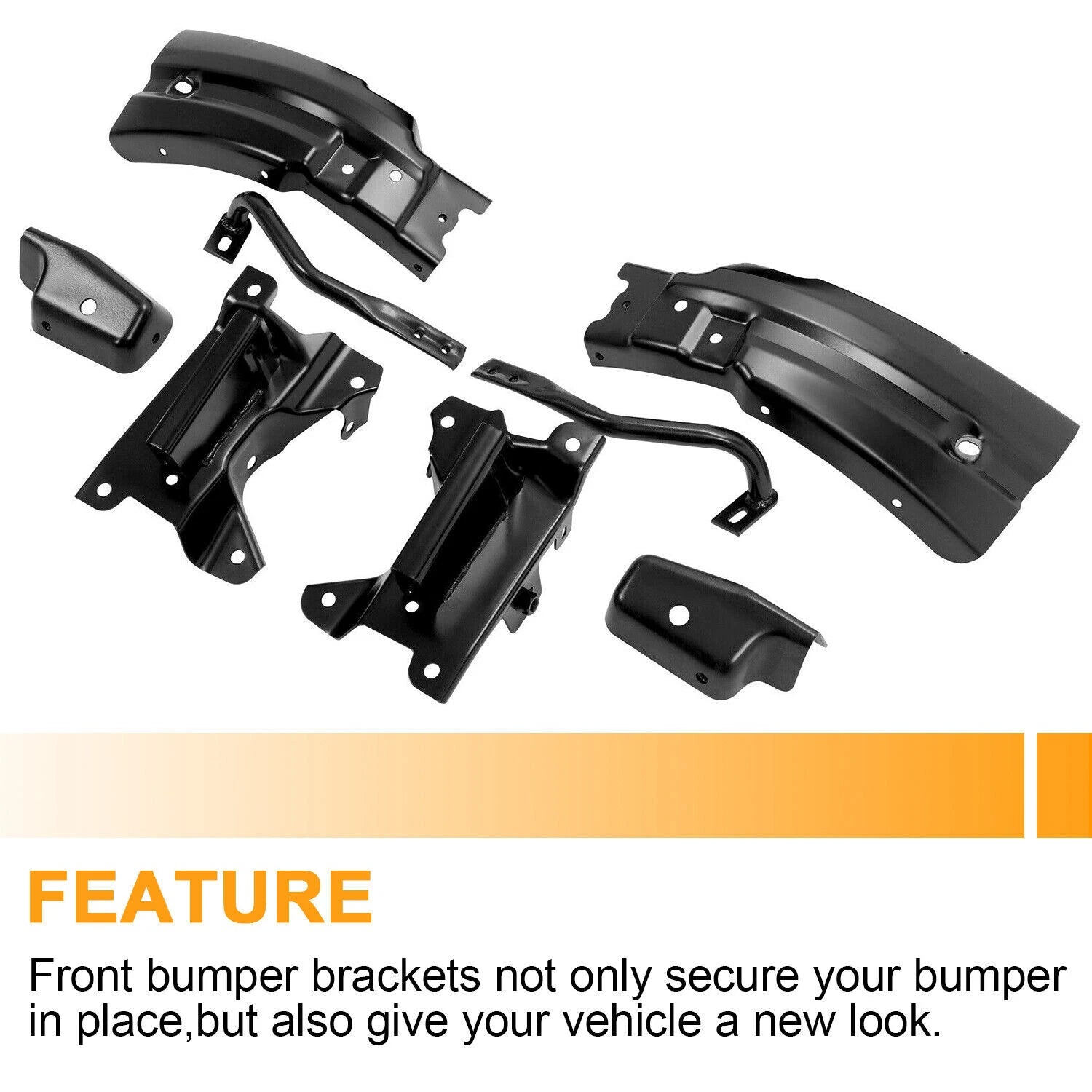 Set of 8 Front Bumper Mounting Support Brackets for Chevrolet Silverado 1500 (2007–2013)