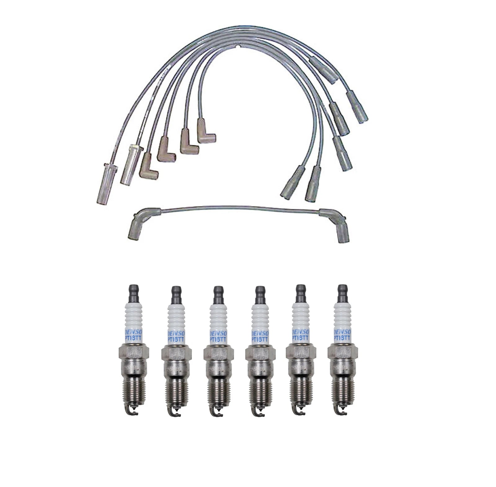 Denso 7mm Wire Set & 6 Platinum TT Spark Plugs Kit for GM 4.3 V6