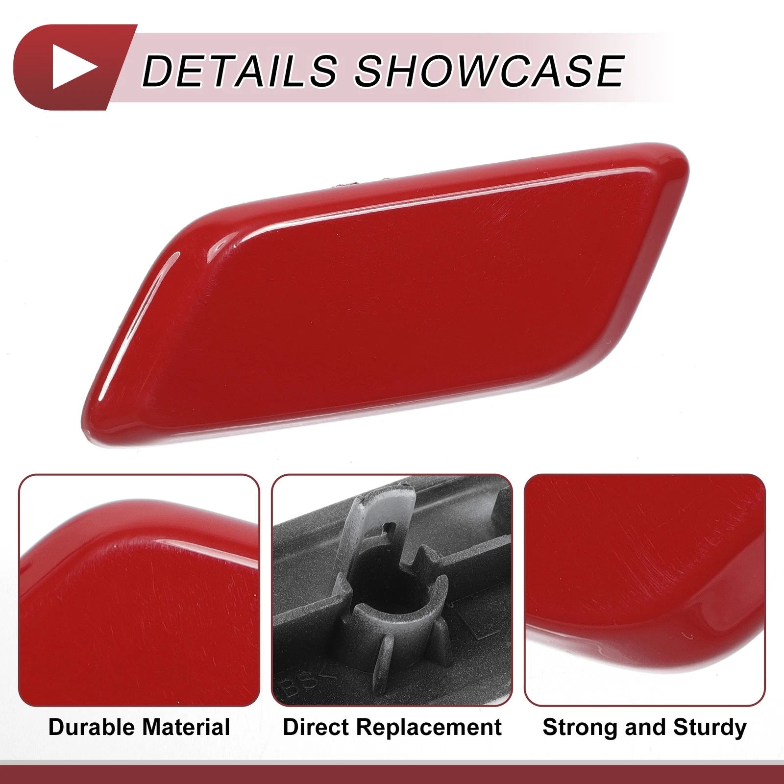 Front Left Bumper Headlight Washer Nozzle Cover for Lexus RX350 (2013–2015) Red
