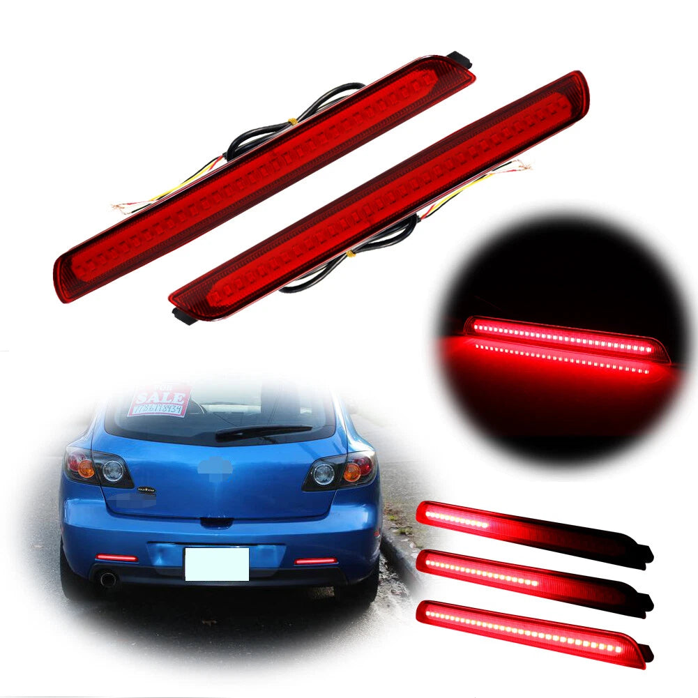 Rear Bumper Reflector for Mazda 3 Mazdaspeed 3 (2004–2009) Red Lens