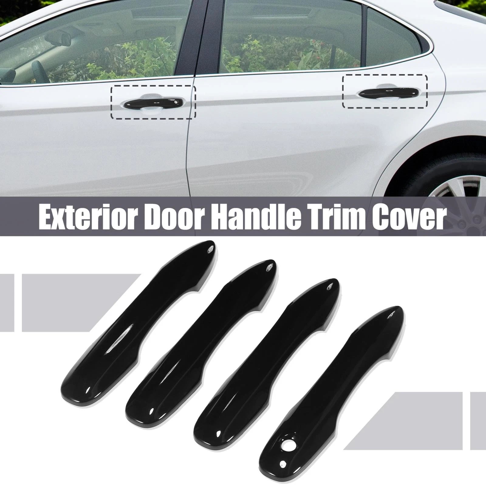 Set of 4 Gloss Black Door Handle Covers for Toyota Camry 