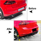 Glossy Black Rear Bumper Protector Lip for VW Golf 7 GTD (2014-2017)