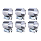 6Pcs 3" T304 Stainless Steel Exhaust Clamp for Universal Applications