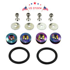 Set of 4 Neo Chrome Quick Release Fasteners for FIT Car Bumper & Trunk