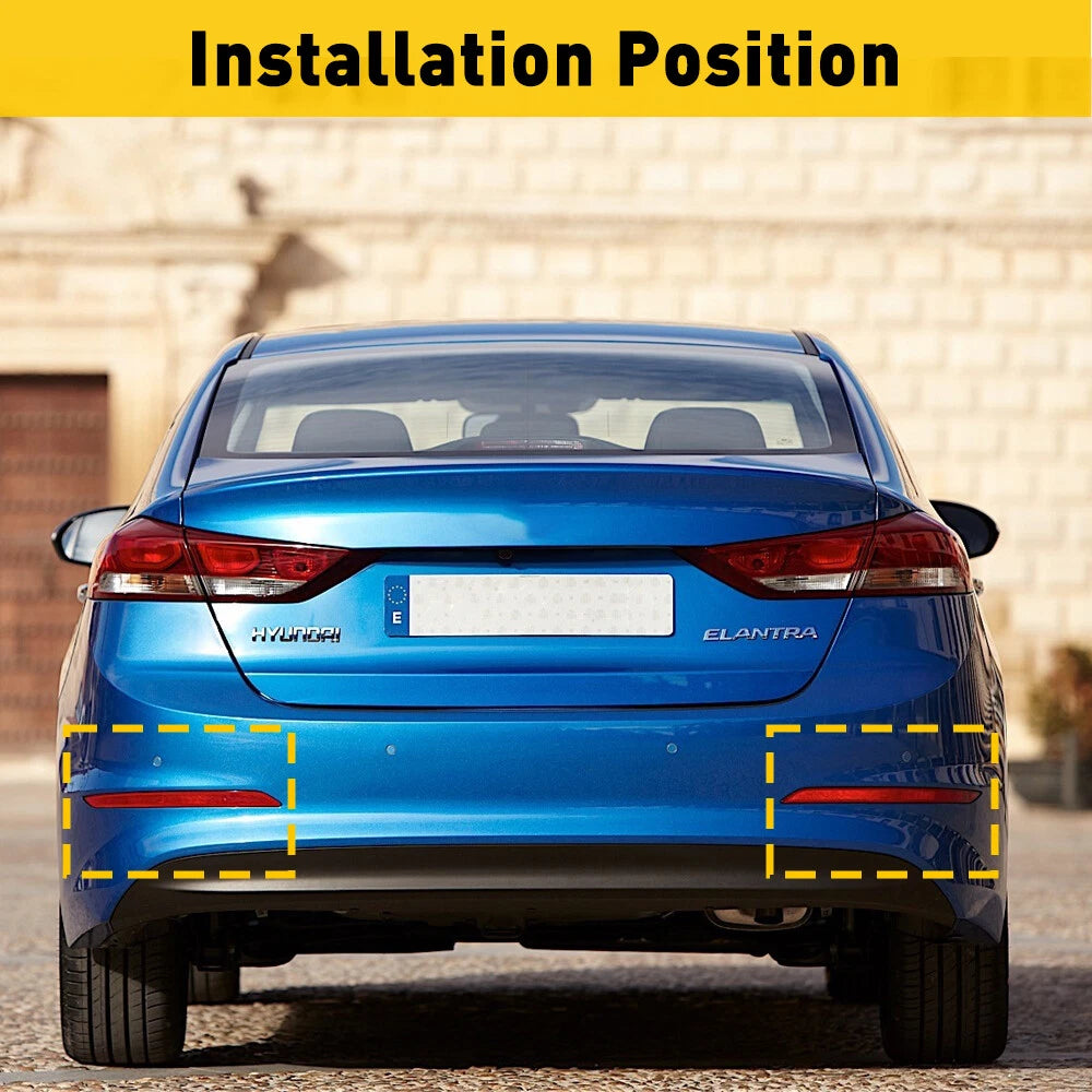 Set of 2 Rear Bumper Reflector Lights for Hyundai Elantra (2017–2018)