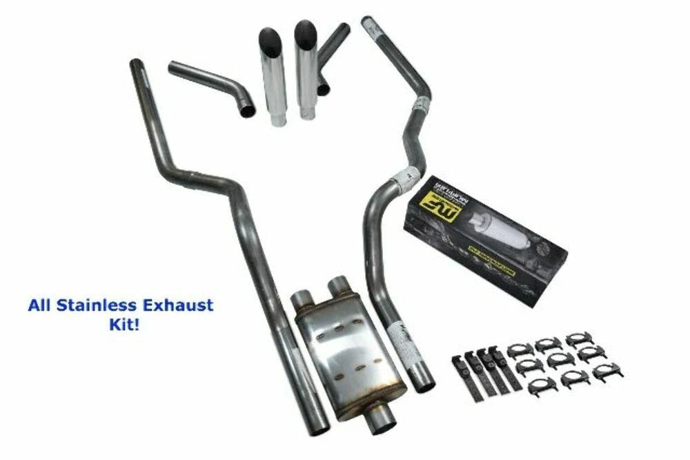 Dual Exhaust for Dodge Ram 1500 (2019–2025) - Stainless Steel Slash Tip