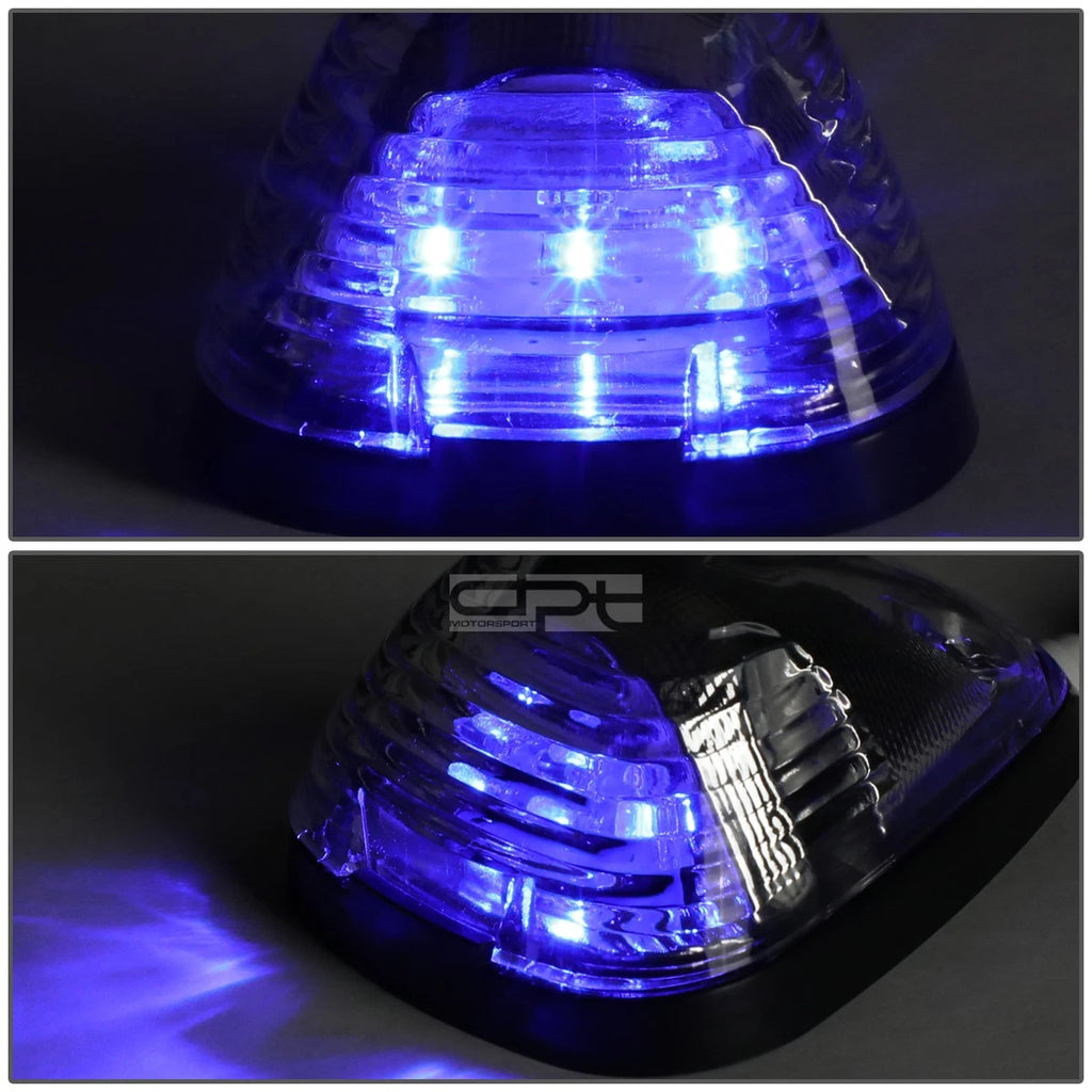 5Pcs Chrome Blue LED Cab Roof Running Lights for Ford Super Duty (1999–2016)