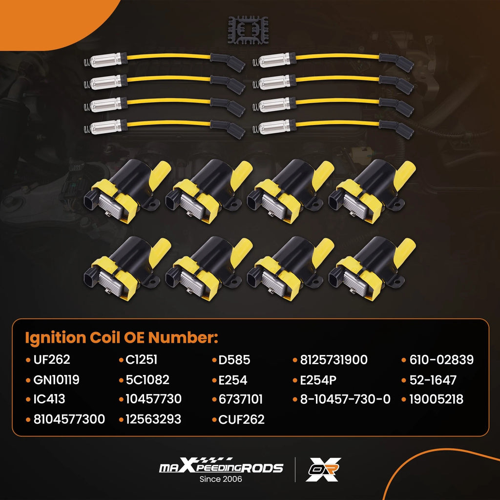 Complete Ignition Coil & Wire Set for Chevy Silverado HD 6.0L V8 (2001–2007) UF262