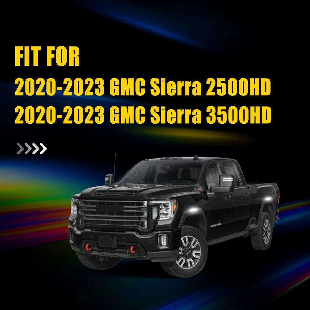 RGB LED Side Marker Reflector Lights for GMC Sierra 2500HD 3500HD (2020–2023)