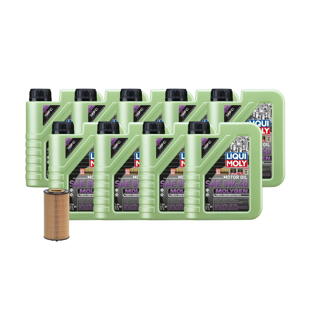 Oil Change Kit 9L Liqui Moly Molygen 5W40 for Audi BHF/BNK (2000–2009)