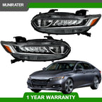 Set of 2 Front Headlights for Honda Accord (2018–2021) Clear Lens