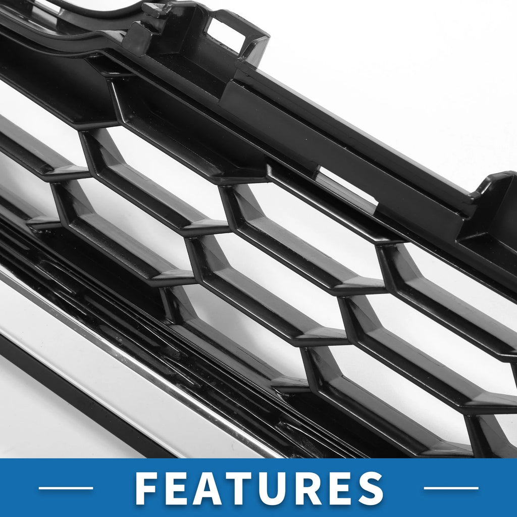 Front Hood Bumper Grille for Honda CR-V (2015) Chrome Silver Black
