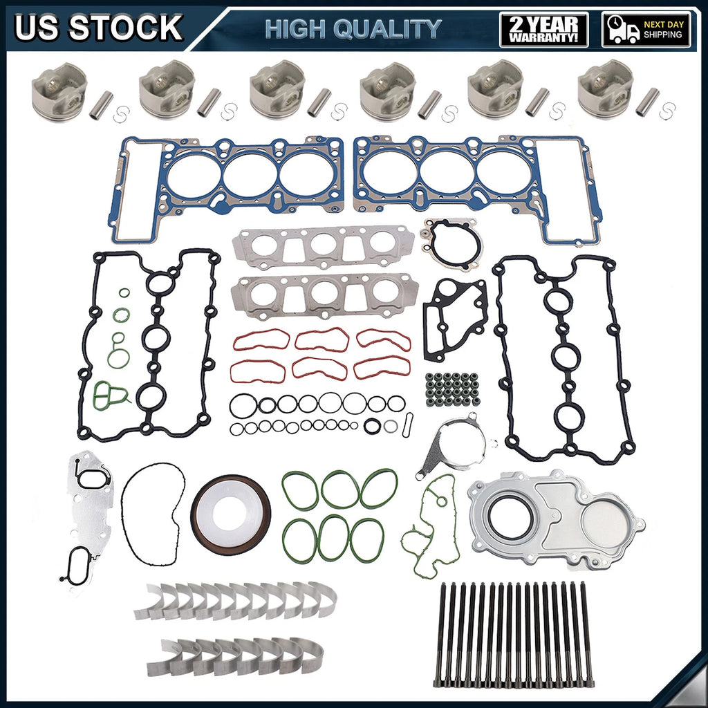 Engine Pistons Gaskets Rebuild Kit for Audi A6 Q5 A4 A5 S4 S5 3.0 TFSI (2009–2017)