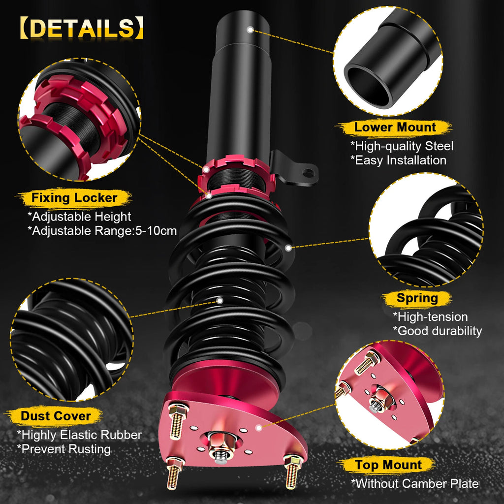 Coilover Struts for Mazda 3 (2004–2013) Adjustable Height Suspension Kits