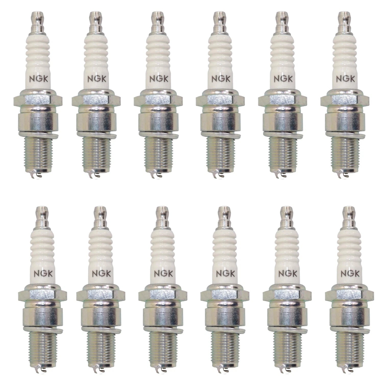 Set of 12 NGK Standard Spark Plugs for Mercedes W140 W203 W208 (1991–2006)