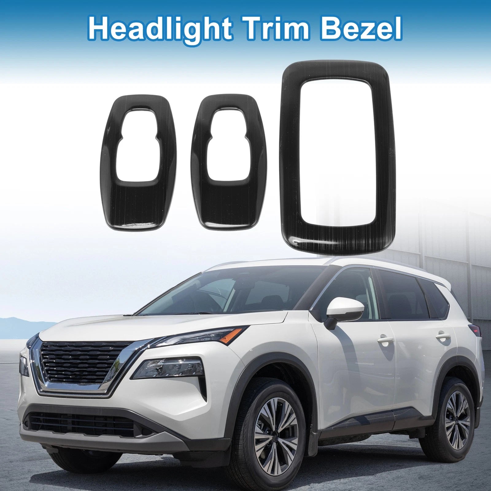 Set of 2 Headlight Trim Bezels for Nissan Rogue (2021–2024)