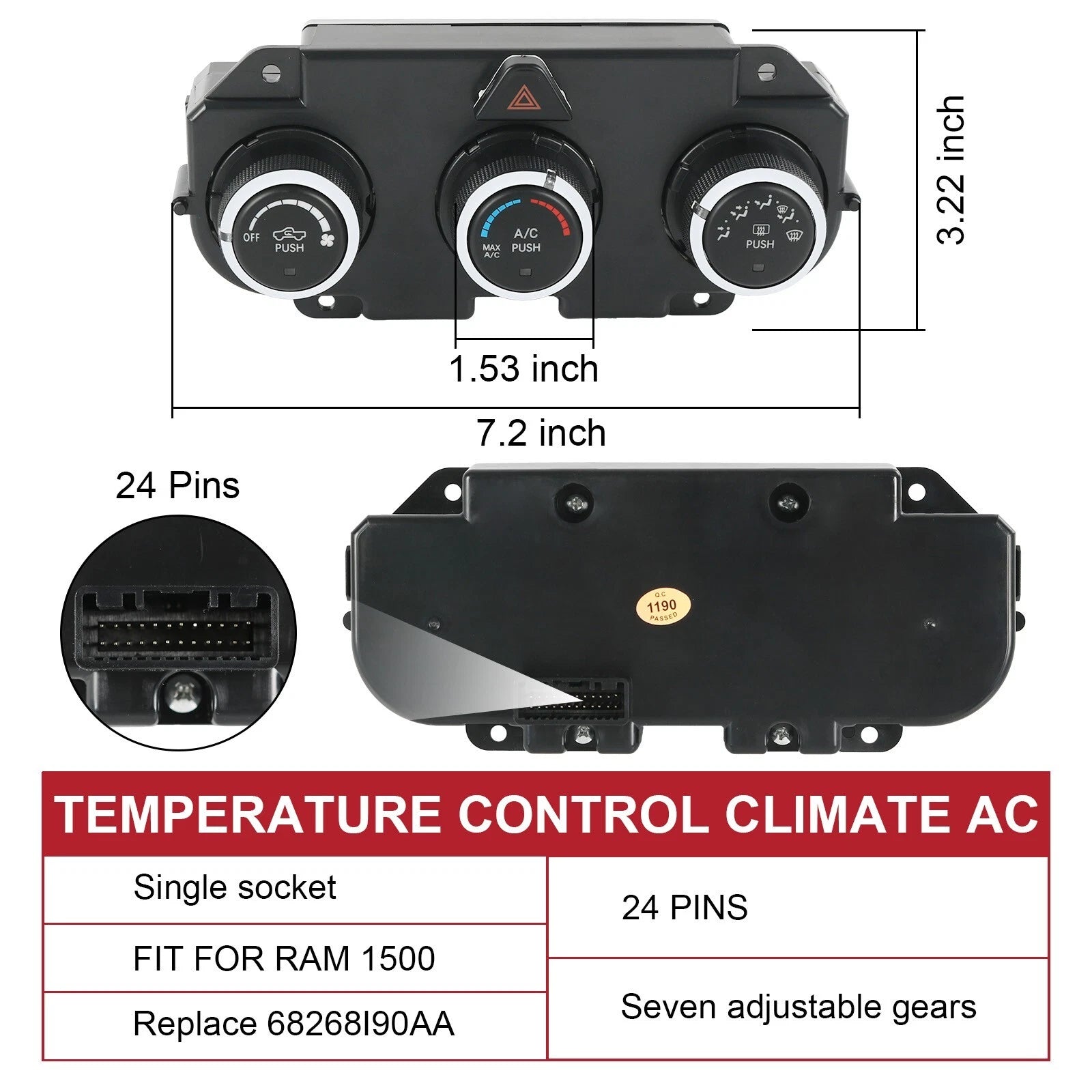 Temperature Control Climate Unit for Dodge RAM 1500 3500 (2014-2024)