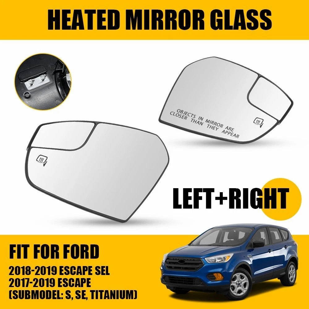2X Heated Mirror Glass for Ford Escape (2017–2019) EXV