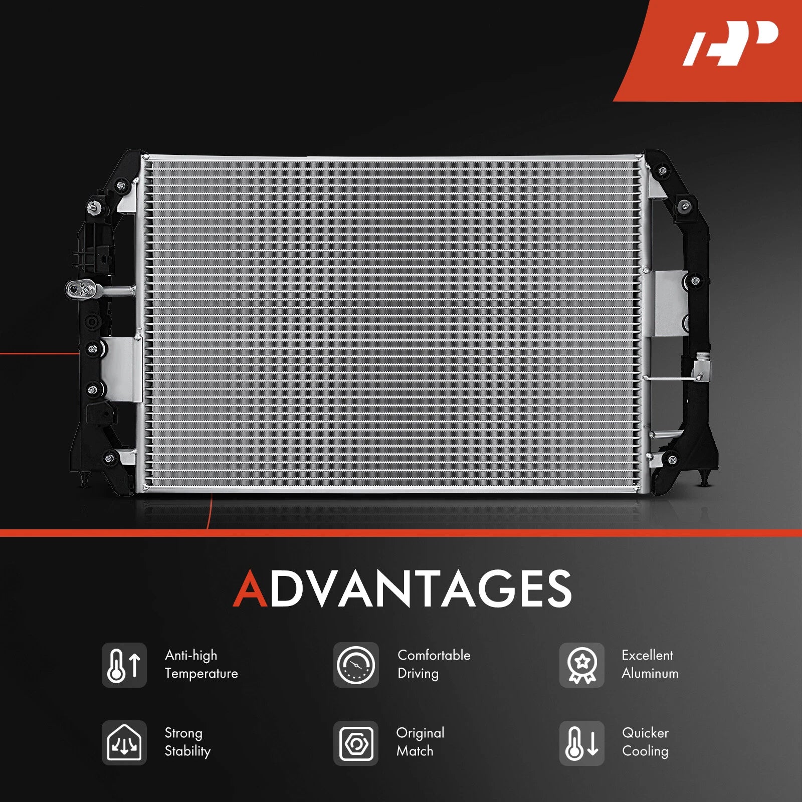 A/C Condenser with Bracket for Toyota Camry Solara Lexus ES300 (1997–2001)